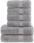 vidaXL 6 Tlg Premium-Handtuch-Set Grau 600 g/m2 100% Baumwolle