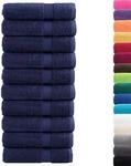 vidaXL Premium-Duscht&uuml;cher SOLUND 10 Stk Marineblau 70x140cm 600 g/m&sup2; 137262