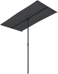 vidaXL Sonnenschirm mit Aluminium-Mast 180x110 cm Schwarz 47334