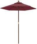 vidaXL Sonnenschirm mit Holzmast Bordeauxrot 196x231 cm 363163