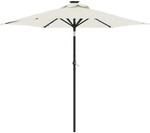 vidaXL Sonnenschirm mit LED und Stahlmast Wei&szlig; 225x225x212 cm 4005066