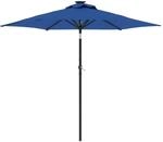 vidaXL Sonnenschirm mit LED und Stahlmast Azurblau 225x225x212 cm 4005073