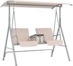 Outsunny Hollywoodschaukel mit Becherhalter 175 x 112 x 165 cm Beige