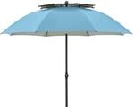 Doppler Balkonschirm Windprofi &Oslash; 192 cm Blau mit Hand&ouml;ffner