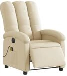 vidaXL Massagesessel Elektrisch Creme Stoff 3204089