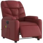 vidaXL Massagesessel Elektrisch Wei&szlig;rot Kunstleder Modell 5