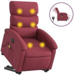 vidaXL Elektrischer Massagesessel mit Aufstehhilfe Wei&szlig;rot Stoff Modell 4
