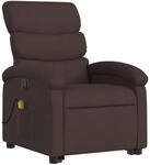 vidaXL Elektrischer Massagesessel mit Aufstehhilfe Dunkelbraun Stoff Modell 7