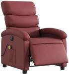 vidaXL Massagesessel Elektrisch Wei&szlig;rot Kunstleder Modell 4