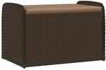 vidaXL Sitzbank mit Stauraum & Kissen Braun 80x51x52 cm Poly Rattan