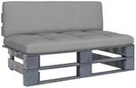 vidaXL Outdoor-Mittelsofa Paletten Impr&auml;gniertes Kiefernholz Grau 3066483