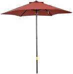 Outsunny Sonnenschirm Polyester Aluminium Weinrot 1,96L x 1,96B x 2,04H m