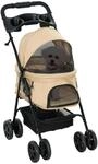 PawHut Hundewagen Stahl Oxfordstoff Khaki 67L x 45B x 96H cm