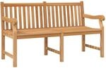 vidaXL Gartenbank 150 cm Massivholz Teak