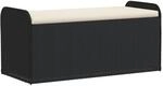 vidaXL Sitzbank mit Stauraum & Kissen Schwarz 115x51x52 cm Poly Rattan