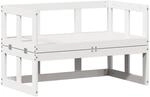 vidaXL 2-in-1 Gartensofa Verl&auml;ngerbar Wei&szlig; Massivholz Kiefer 832611