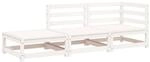 vidaXL Gartensofa mit Hocker 2-Sitzer Wei&szlig; Massivholz Kiefer 837971