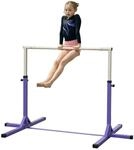 HOMCOM Gymnastik-Turnreck Stahl Buchenholz Violett 194B x 121T x 92-150H cm