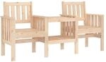vidaXL Gartenbank Massivholz Kiefer mit Tisch 2-Sitzer