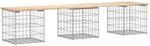 vidaXL Gartenbank aus Gabionen 203x44x42 cm Massivholz Kiefer