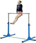 HOMCOM Gymnastik Turnreck 13-Stufige H&ouml;henverstellbar Stahl Buchenholz Blau