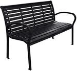 vidaXL Gartenbank Schwarz 116 cm Stahl und WPC 319578