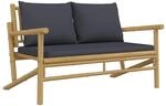 vidaXL Gartenbank mit Dunkelgrauen Kissen Bambus 363464