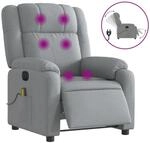 vidaXL Massagesessel Elektrisch Hellgrau Samt Modell 14