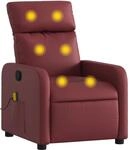 vidaXL Massagesessel Wei&szlig;rot Kunstleder Modell 12