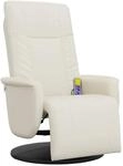 vidaXL Massagesessel mit Fu&szlig;teil Creme Kunstleder 356513