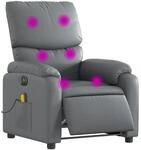 vidaXL Massagesessel Elektrisch Grau Kunstleder Modell 3