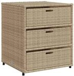 vidaXL Gartenschrank Beige 55x59x69 cm Poly Rattan