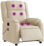 vidaXL Massagesessel Elektrisch Creme Stoff 3205199