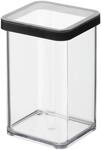 Rotho Dose Loft Premium Quadratisch 1, Transparent-Schwarz