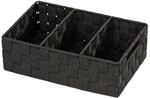 Wenko Organizer Adria Schwarz 3 F&auml;cher mit Griff 6, Polypropylen 32 x 10 x 21cm