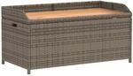 vidaXL Bank mit Stauraum Grau 100x50x52 cm Poly Rattan Akazienholz 365950