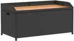 vidaXL Bank mit Stauraum Schwarz 100x50x52 cm Poly Rattan Akazienholz 365949