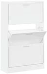 vidaXL Schuhschrank Hochglanz-Wei&szlig; 63x24x103 cm Holzwerkstoff 342554