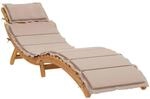 vidaXL Sonnenliege mit Auflage Taupe Massivholz Akazie 367636