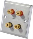 Dynavox Lautsprecherdose 4x Bananenbuchse Edelstahl Wandblende