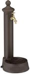 Relaxdays Standbrunnen Aluminiumguss Dunkelbraun Gold 65 cm x 25 cm x 30 cm