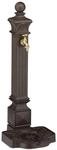 Relaxdays Standbrunnen Aluminiumguss Edelstahl Dunkelbraun Gold Mit Wasserhahn 82 cm