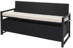 MCW Poly-Rattan 3er Sitzbank F39 anthrazit Kissen Creme