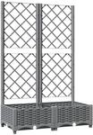 vidaXL Pflanzk&uuml;bel mit Rankgitter Hellgrau 80x40x121,5 cm PP 153271