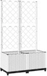vidaXL Pflanzk&uuml;bel mit Rankgitter Wei&szlig; 80x40x136 cm PP 153282