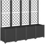 vidaXL Pflanzk&uuml;bel mit Rankgitter Schwarz 160x40x140 cm PP 367873