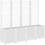 vidaXL Pflanzk&uuml;bel mit Rankgitter Wei&szlig; 160x40x140 cm PP 367874