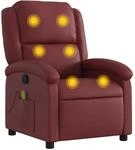 vidaXL Massagesessel Wei&szlig;rot Kunstleder Modell 4