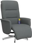 vidaXL Massagesessel mit Fu&szlig;teil Dunkelgrau Stoff Modell 2