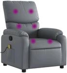 vidaXL Massagesessel Grau Kunstleder Modell 7
